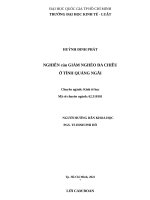 Nghiên cứu giảm nghèo đa chiều ở tỉnh quảng ngãi 