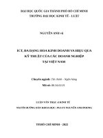 Ict, đa dạng hóa kinh doanh và hiệu quả kỹ thuật của các doanh nghiệp tại việt nam 