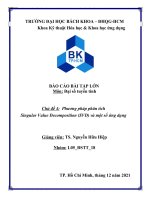 BÁO cáo bài tập lớn môn đại số tuyến tính chủ đề 4 phương pháp phân tích singular value decomposition (SVD) và một số ứng dụng 