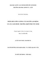 Phân hóa tiền lương của người lao động và các giải pháp trường hợp tỉnh tây ninh 