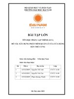 BÀI tập lớn tên học PHẦN lập TRÌNH JAVA đề tài xây DỰNG PHẦN mềm QUẢN lý của cửa HÀNG bán THÚ CƯNG 