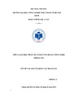 TIỂU LUẬN học PHẦN kỹ NĂNG ỨNG DỤNG CÔNG NGHỆ THÔNG TIN đề tài bảo vệ ĐỘNG vật HOANG dã 