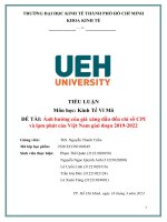 TIỂU LUẬN môn học kinh tế vĩ mô đề tài ảnh hưởng của giá xăng dầu đến chỉ số CPI và lạm phát của việt nam giai đoạn 2019 2022 