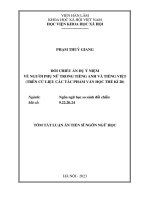 Tóm tắt: Đối chiếu ẩn dụ ý niệm về người phụ nữ trong tiếng Anh và tiếng Việt (trên cứ liệu các tác phẩm văn học thế kỉ 20)
