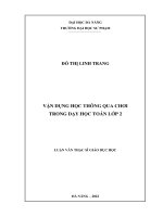 Vận dụng học thông qua chơi trong dạy học toán lớp 2 