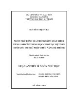 Ngôn ngữ đánh giá trong sách giáo khoa tiếng anh cấp trung học cơ sở tại việt nam dưới góc độ ngữ pháp chức năng hệ thống 