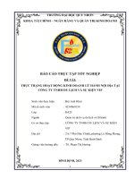 (Tiểu luận) đề tài thực trạng hoạt động kinh doanh lữ hành nội địa tại công ty tnhh du lịch và sự kiện vip
