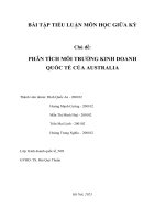 (Tiểu luận) chủ đề phân tích môi trường kinh doanh quốc tế của australia