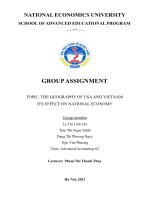 (Tiểu luận) groupassignment topic the geography of usaand vietnam its effect on national economy