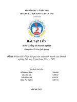 (Tiểu luận) đề tài phân tích số liệu kết quả sản xuất kinh doanh của doanh nghiệp dệt may 7 giai đoạn 2021 – 2022