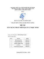 (Tiểu luận) báo cáo đồ án môn học nhập môn công nghệ phần mềm đề tài xây dựng phần mềm quản lý học sinh