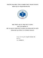 (Tiểu luận) đề tài quản trị chất lượng sản phẩm mì ăn liền omachi tại công ty cổ phần masan