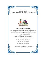 (Tiểu luận) đề tài ảnh hưởng của mạng xã hội facebook đối với sinh viên trường đại học tài chính marketing
