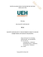 (Tiểu luận) đề tài đạo đức kinh doanh và trách nhiệm xã hội của doanh nghiệp trong nền kinh tế thị trường