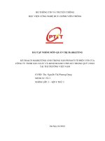 (Tiểu luận) kế hoạch marketing cho trong sản phẩm ô tô điện vf8 của công ty tnhh sản xuất và kinh doanh vinfast trong quý 22023 tại thị trường việt nam