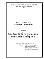 (Tiểu luận) đề tài xây dựng bộ đề thi trắc nghiệm môn xác suất thống kê b