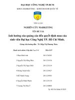 (Tiểu luận) đề tài ảnh hưởng của quảng cáo đến quyết định mua của sinh viên đại học công nghệ tp  hồ chí minh