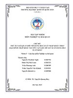 (Tiểu luận) chủ đề thủ tục hải quan đối với hàng hoá xuất nhập khẩu theo loại hình nhập khẩu nguyên vật liệu để sản xuất hàng hoá xuất khẩu