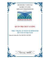 Tiểu Luận -  Quản Trị Chất Lượng  - Đề Tài  - Thực Trạng An Toàn Vệ Sinh Bánh Mứt Tết Ở Việt Nam