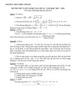 Đề thi thử vào lớp 10 môn Toán năm 2023-2024 có đáp án - Trường THCS Diễn Thành