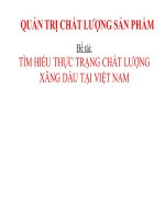 Tiểu Luận - Quản Trị Chất Lượng Sản Phẩm - Đề Tài - Tìm Hiểu Thực Trạng Chất Lượng Xăng Dầu Tại Việt Nam