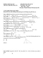 Đề thi giữa học kì 2 môn Toán lớp 8 năm 2022-2023 có đáp án - Trường TH&THCS Đại Tân