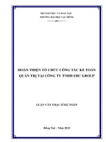 Hoàn thiện tổ chức công tác kế toán quản trị tại công ty tnhh ebc group luận văn thạc sĩ kế toán