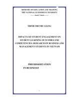 Tác động của gắn kết sinh viên đến các kết quả đào tạo đầu ra và năng lực sinh viên – nghiên cứu đối với sinh viên ngành kinh doanh và quản trị tại việt nam
