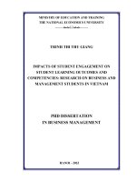 Tác động của gắn kết sinh viên đến các kết quả đào tạo đầu ra và năng lực sinh viên – nghiên cứu đối với sinh viên ngành kinh doanh và quản trị tại việt nam