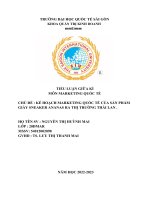 Môn marketing quốc tế chủ đề  kế hoạch marketing quốc tế của sản phẩm giày sneaker ananas ra thị trường thái lan