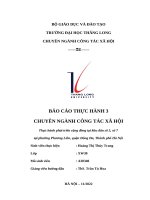 Báo cáo thực hành 3 chuyên ngành công tác xã hội thực hành phát triển cộng đồng tại khu dân số 5, số 7 tại phường phương liên, quận đống đa, thành phố hà nội