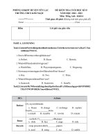 Đề thi học kì 2 môn Tiếng Anh lớp 6 năm 2022-2023 có đáp án - Trường THCS Kim Ngọc