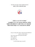 Nghiên cứu tác dụng kháng viêm trên mô hình ức chế tnf α và thành phần hóa học của trái đủng đỉnh