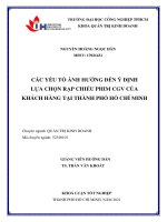 Các yếu tố ảnh hưởng đến ý định lựa chọn rạp chiếu phim cgv của khách hàng tại thành phố hồ chí minh