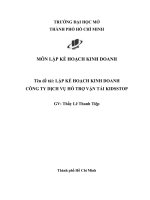 Bài tiểu luận Lập kế hoạch kinh doanh công ty dịch vụ hỗ trợ vận tải KidsSTOP