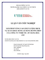 Luận văn Giải pháp nâng cao chất lượng dịch vụ xuất khẩu hàng lẻ bằng đường biển của Công ty TNHH TMDV hàng hoá ANC
