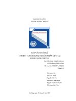 Báo cáo cuối kỳ chủ đề tuyển dụng nguồn nhân lực tại highlands coffee