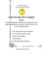 Đề tài giải pháp marketing nhằm nâng cao hiệu quả hoạt động kinh doanh của công ty cổ phần thép và vật tư công nghiệp (simco)