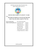 Bài tập nhóm môn Phương pháp nghiên cứu Kinh tế  Xã hội: Ảnh hưởng của Influencers trên nền tảng Tiktok đến hành vi mua sắm online của giới trẻ Việt Nam