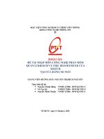Báo cáo đề tài nhập môn công nghệ phần mềm quản lí khách và việc bảo hành xe của khách tại cửa hàng xe máy