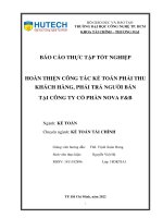 Hoàn thiện công tác kế toán phải thu khách hàng, phải trả người bán tại công ty cổ phần nova fb