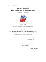 Đề tài đặc trưng của đô thị việt nam truyền thống và sự thay đổi của các đặc trưng này trong quá trình hội nhập quốc tế ở việt nam hiện nay
