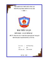 Tiểu luận hình sự1 về vấn đề nhân thân người phạm tội trong việc xét xử tội phạm