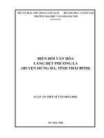 Luận án tiến sĩ   biến đổi văn hóa làng dệt phương la (huyện hưng hà, tỉnh thái bình)