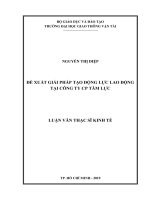 Đề xuất giải pháp tạo động lực lao động tại công ty cổ phần tâm lực luận văn thạc sĩ chuyên ngành quản trị kinh doanh