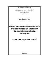 Hoàn thiện công tác quản lý thi công tại ban quản lý dự án đường cao tốc bến lức   long thành luận văn thạc sĩ chuyên ngành kinh tế xây dựng