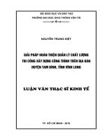 Giải pháp hoàn thiện quản lý chất lượng thi công xây dựng công trình trên địa bàn huyện tam bình, tỉnh vĩnh long luận văn thạc sĩ chuyên ngành kinh tế xây dựng