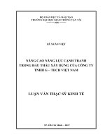Nâng cao năng lực cạnh tranh trong đấu thầu xây dựng của công ty tnhh g – tech việt nam luận văn thạc sĩ chuyên ngành kinh tế xây dựng