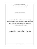 Nghiên cứu ảnh hưởng của nhiệt độ không khí đến tuổi thọ kết cấu mặt đường mềm khu vực thành phố hồ chí minh và giải pháp khắc phục luận văn thạc sỹ chuyên ngành xây dựng đường ô tô và đường thành phố
