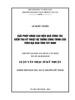 Giải pháp nâng cao hiệu quả công tác kiểm tra kỹ thuật hệ thống công trình cầu trên địa bàn tỉnh tây ninh luận văn thạc sĩ chuyên ngành xây dựng cầu hầm